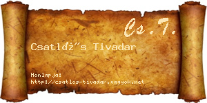 Csatlós Tivadar névjegykártya
